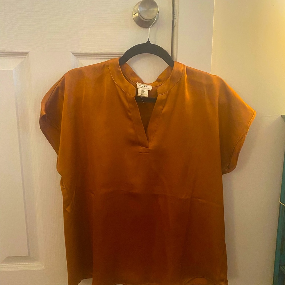 Burnt orange blouse Nicole Miller New York